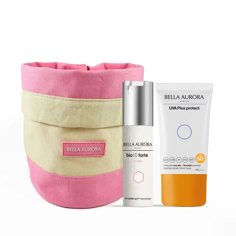 Bella Aurora Pack Anti-Blemish Bio10 Forte L-Tigo + Uva Plus Fotoprotector + Conjunto de oferta, 30 + 50 ml