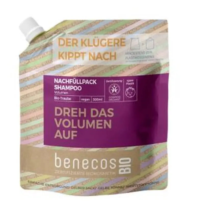 Benecos Champô Volume Uva Recarga 500Ml. Bio Vegan