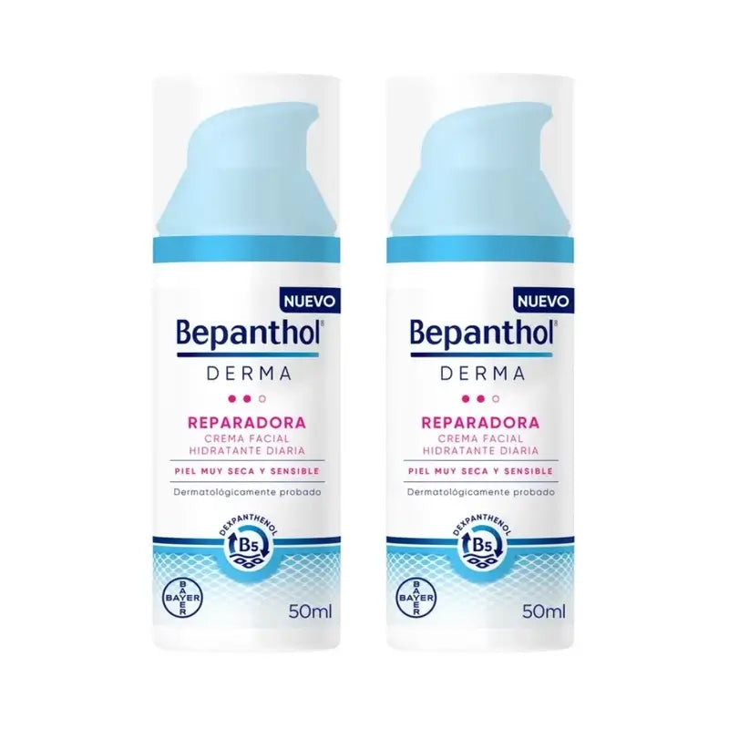Bepanthol Derma Creme Facial Hidratante Diário Reparador, 2X50 Ml