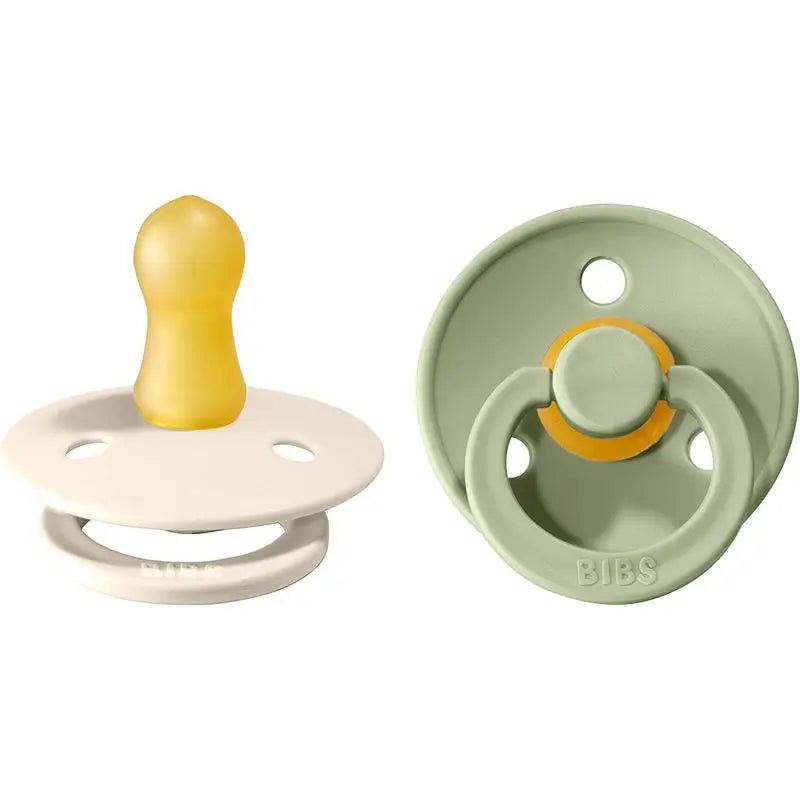 BIBS 2 Chupetes Colour Round Ivory/Sage 0/6 Meses