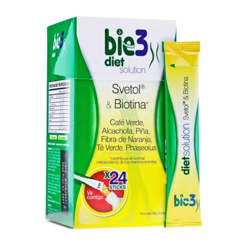 Bie 3 Diet Solution com Svetol e Biotina 4 gr 24 sacos