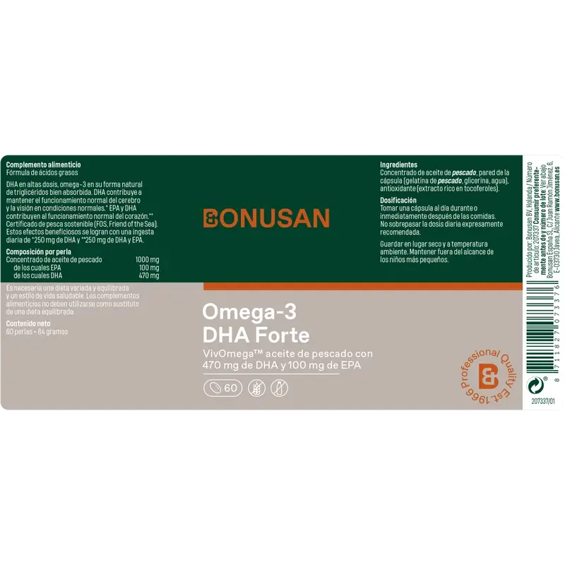 Bonusan Omega-3 Dha Forte, 60 pérolas