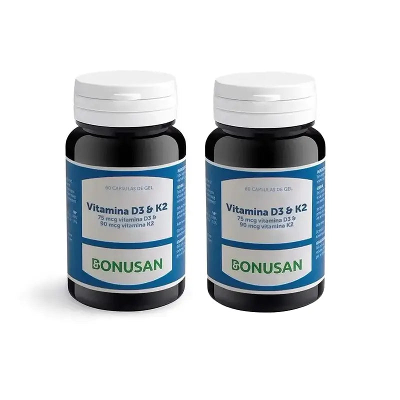 Bonusan Vitamina D3 & K2 , 2X60 Cápsulas
