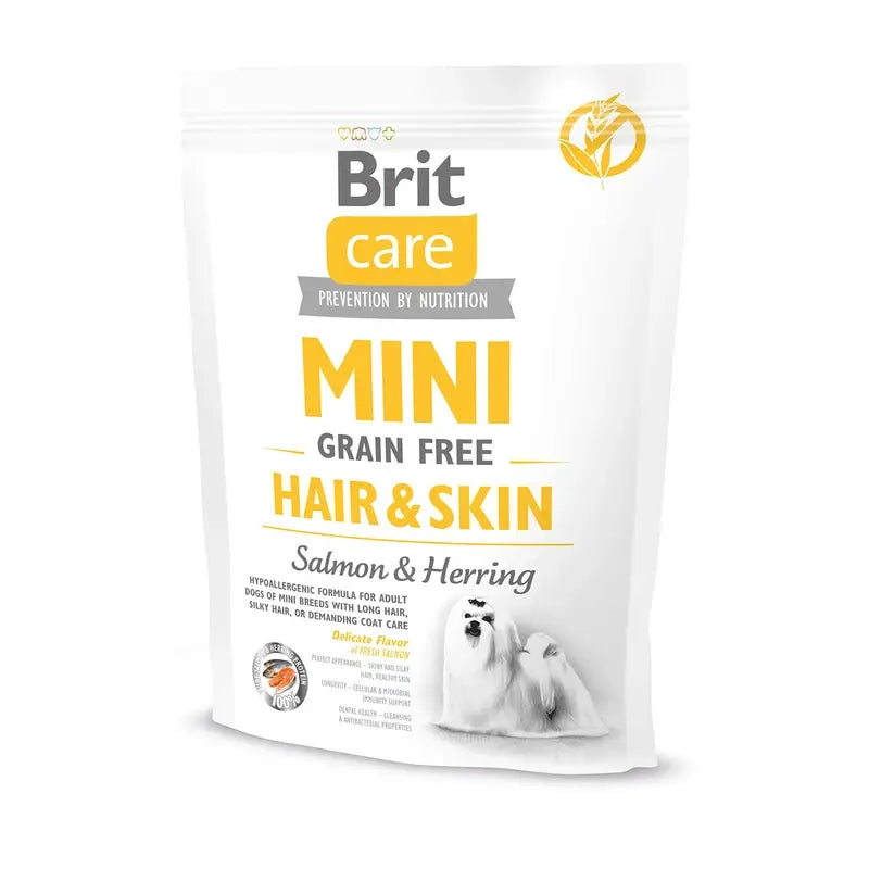 Brit Care Dog Mini Grain Free Hair Skin 400 gramas