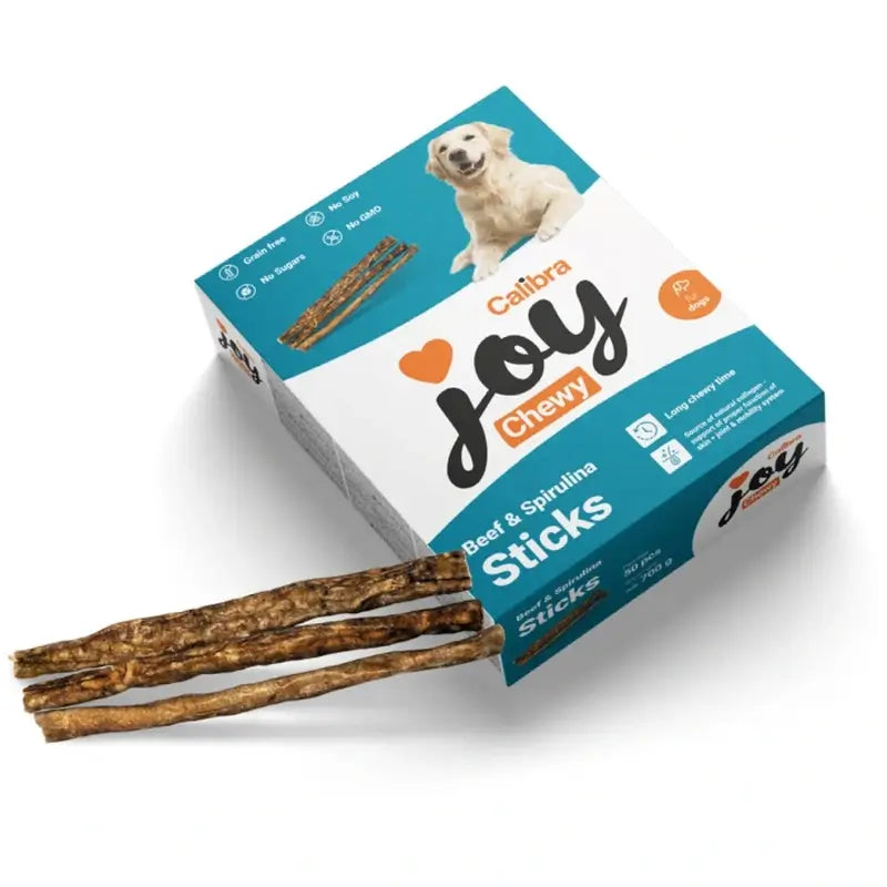 Calibra Joy Dog Chewy Sticks Carne de vaca e Spirulina, 50 unidades X 700 gramas