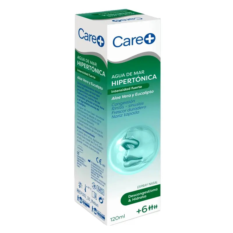 Care+ Água do Mar Hipertónica com Aloé Vera e Eucalipto , 120 ml