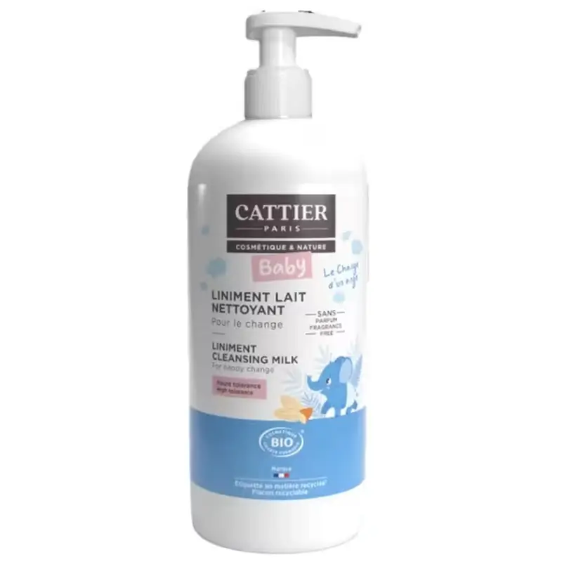 Linimento para mudar a fralda do bebé Cattier 500Ml.