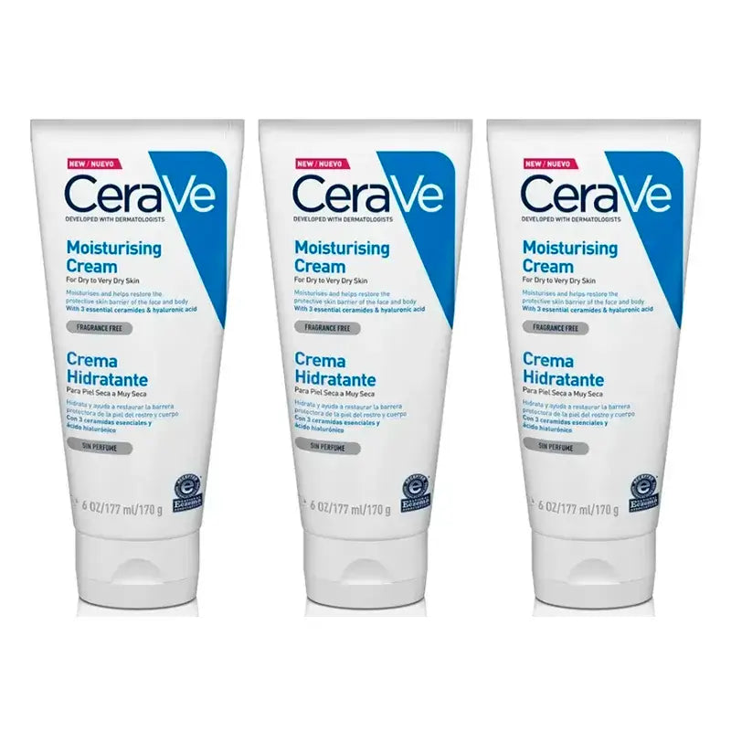 Creme Hidratante CeraVe, Embalagem 3 x 177 ml