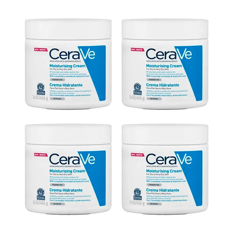 CeraVe Creme Hidratante, embalagem de 4 x 454 g