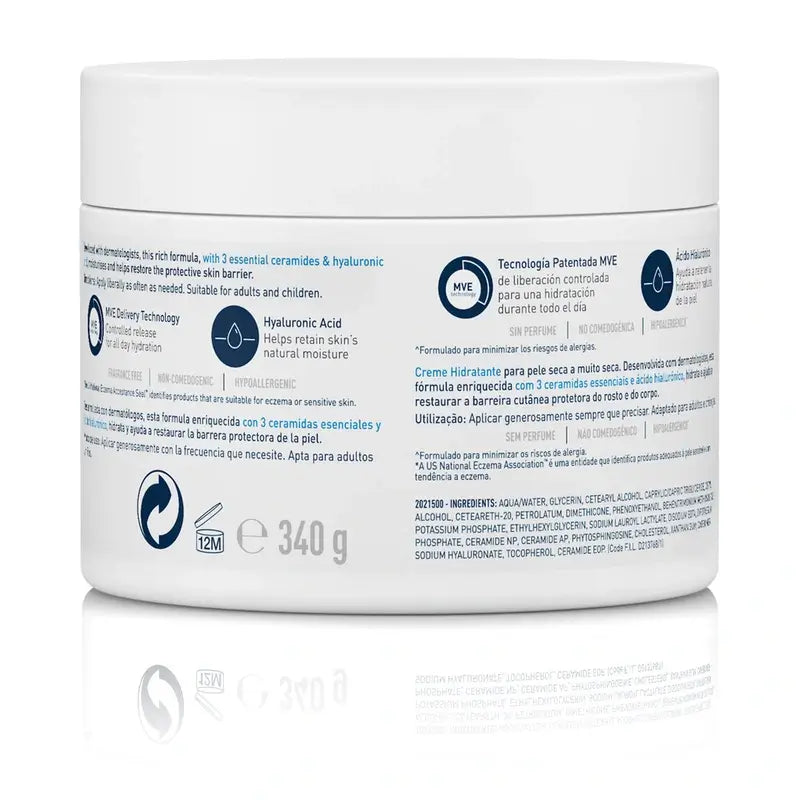 CeraVe Creme Hidratante para Peles Secas, 340 gr