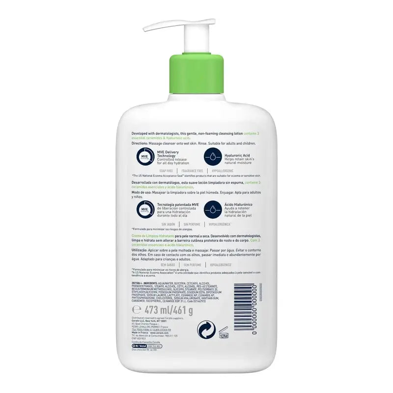Gel de Limpeza Hidratante CeraVe, 473 ml