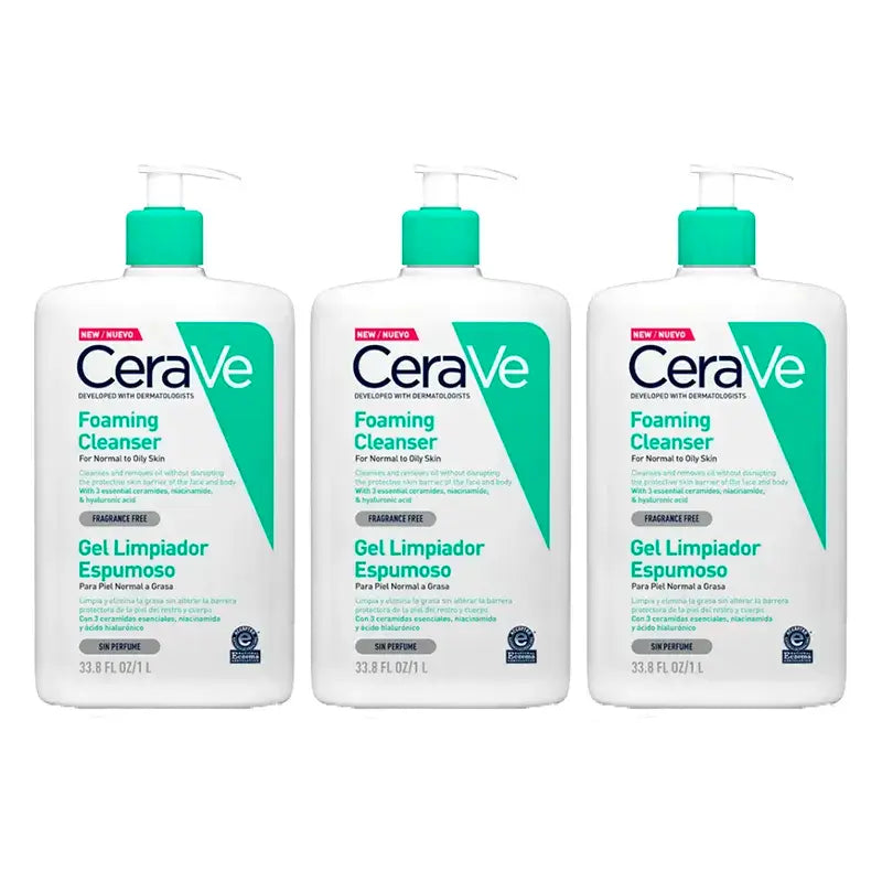 CeraVe Triplo Gel de Limpeza com Espuma, 3X1L