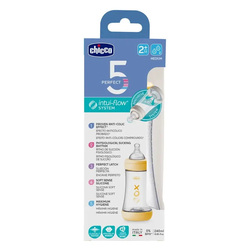Biberão Neutro Chicco Perfect5 Medium Flush 240 Ml 2M+