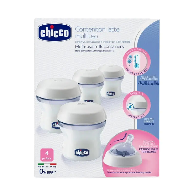 Recipientes para leite materno Chicco 4 unidades