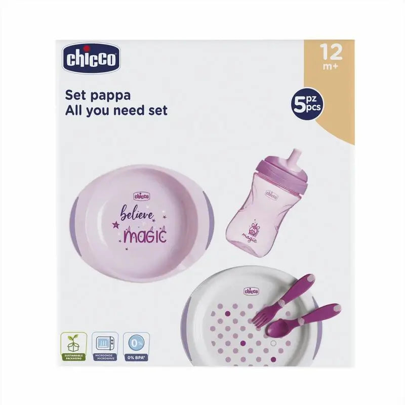 Chicco - Conjunto de refeições completo 12M+ Pink