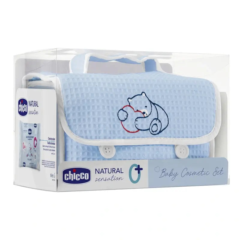 Conjunto de oferta Chicco Natural Sensation Pique Bag Azul