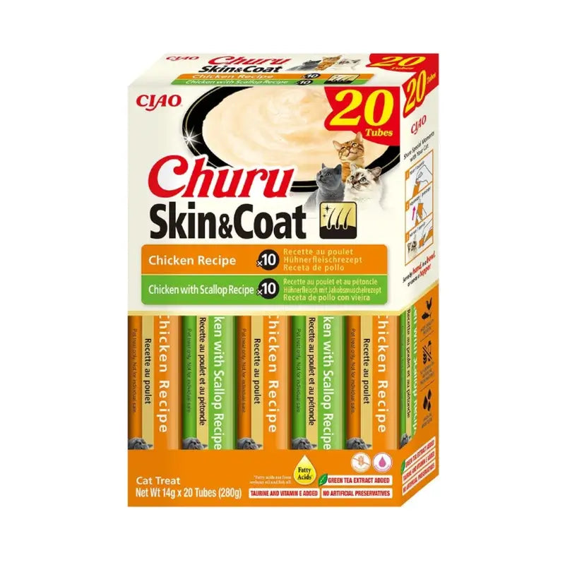 Churu Cat Varieties Skin&Coat Frango, 20 unidades