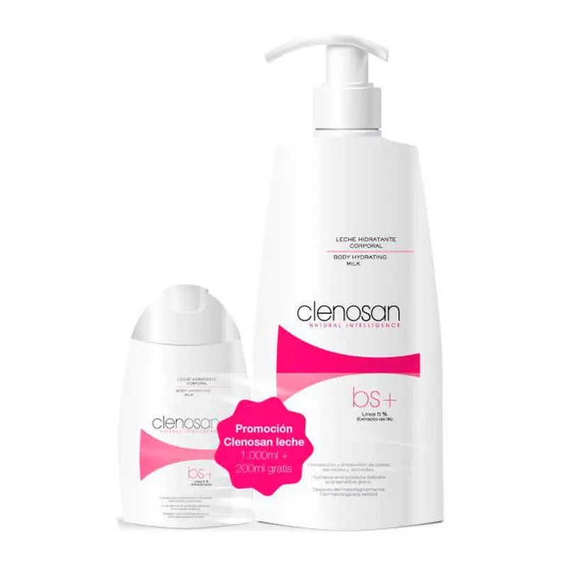 Clenosan Pack Leite Hidratante bs+ Corpo 1 L + 200 ml