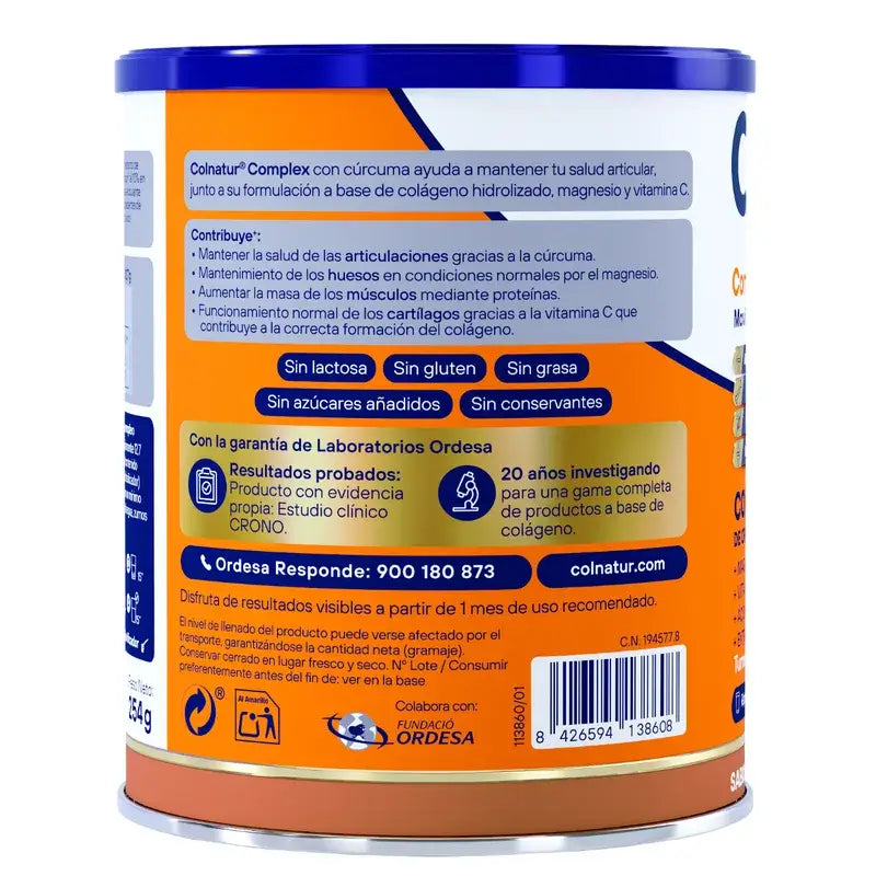 Colnatur Complex Colagénio Cúrcuma Sabor a Pêssego, 254 g