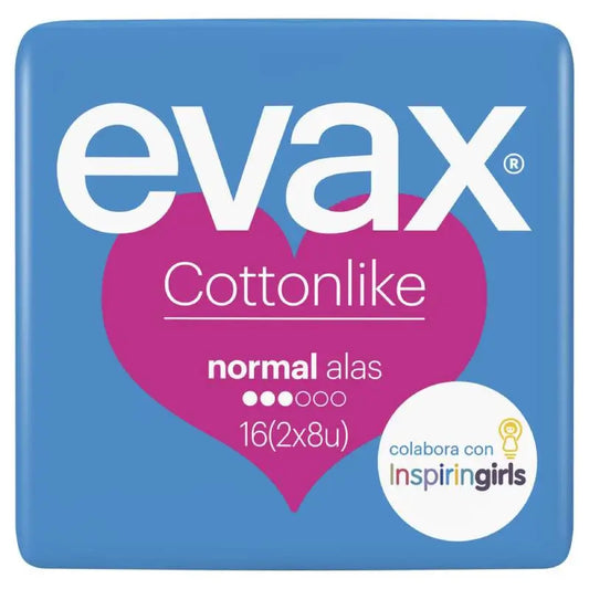 EVAX COMPRESSAS TOCOLÓGICAS NORMAIS TIPO ALGODÃO COM ASAS