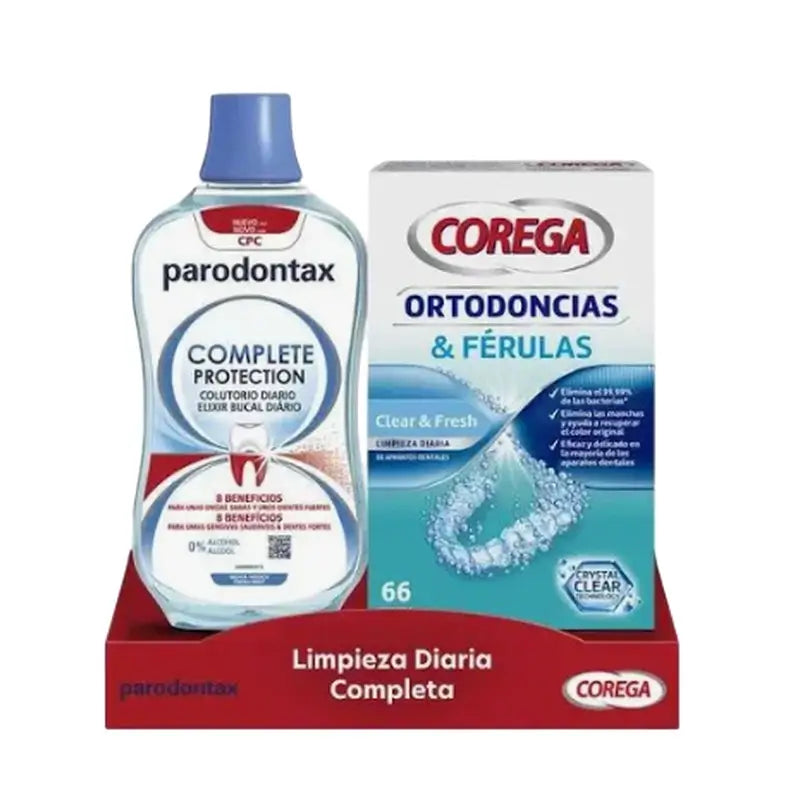Corega Parodontax Limpeza Diária Completa (Elixir Bucal + Limpeza Ortodôntica)