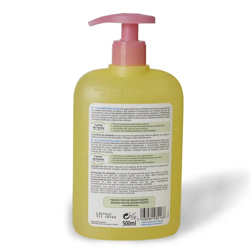 Corine De Farme Champô Extra Suave Flor de Amêndoa , 500 ml