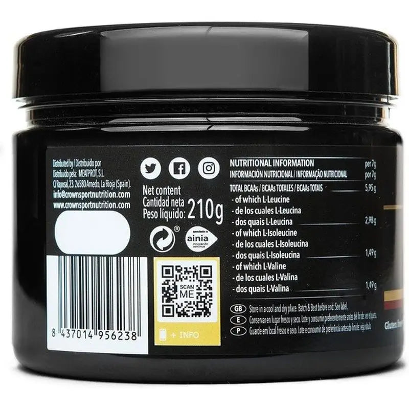 Crown Sport Nutrition Bcaas Instant Limón , 210 g (30 porciones)