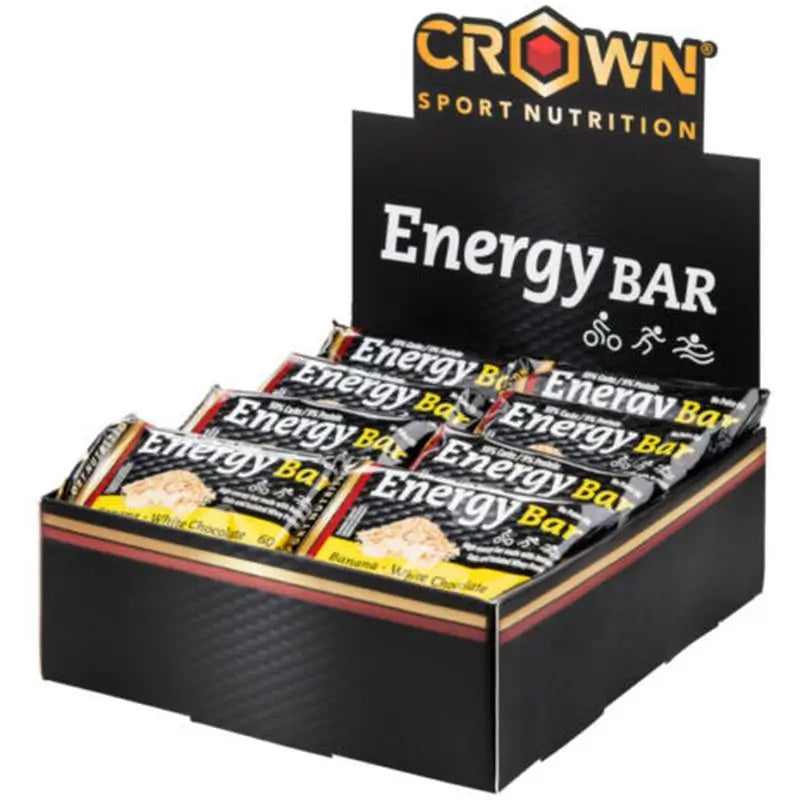 Crown Sport Nutrition Energy Bar Banana Chocolate Blanco , 12 x 60 gr