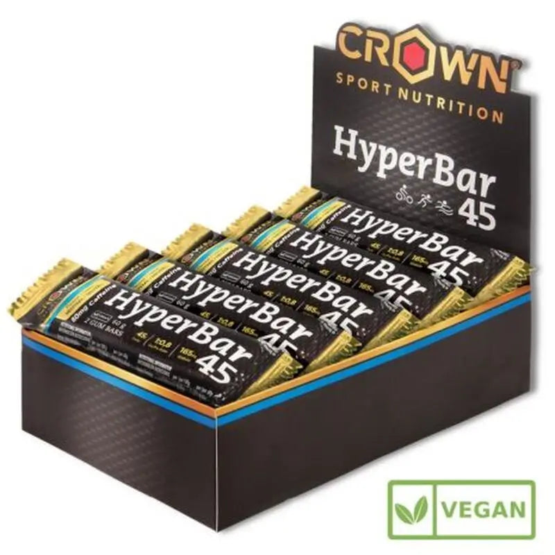 Crown Sport Nutrition Hyperbar 45 Neutro + Cafeína , 10 x 60 gr