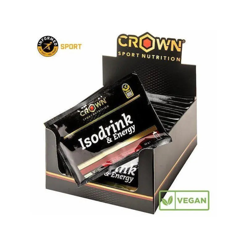 Crown Sport Nutrition Isodrink & Energy Frutos Rojos Monodosis , 18 x 32 gr