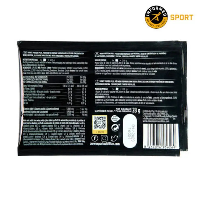 Crown Sport Nutrition Whey Protein + Chocolate Monodosis , 28 gr