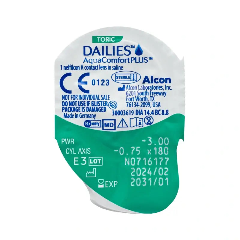 Dailies AquaComfort Plus Daily Toric Lenses , 90 unidades