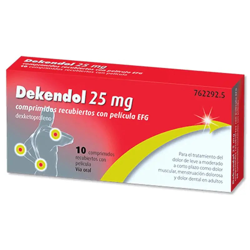 Dekendol Efg 25 Mg , 10 comprimidos recubiertos