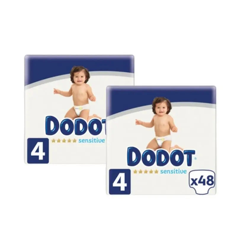 Dodot Pack 2X Fraldas Sensíveis Tamanho 4 (6-10 Kg), 96 unidades