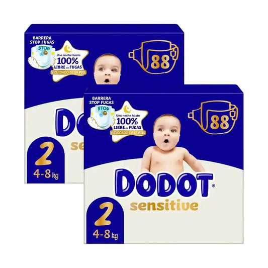 Dodot Sensitive Jumbo Sensitive Fraldas Tamanho 2, 2x88 unidades