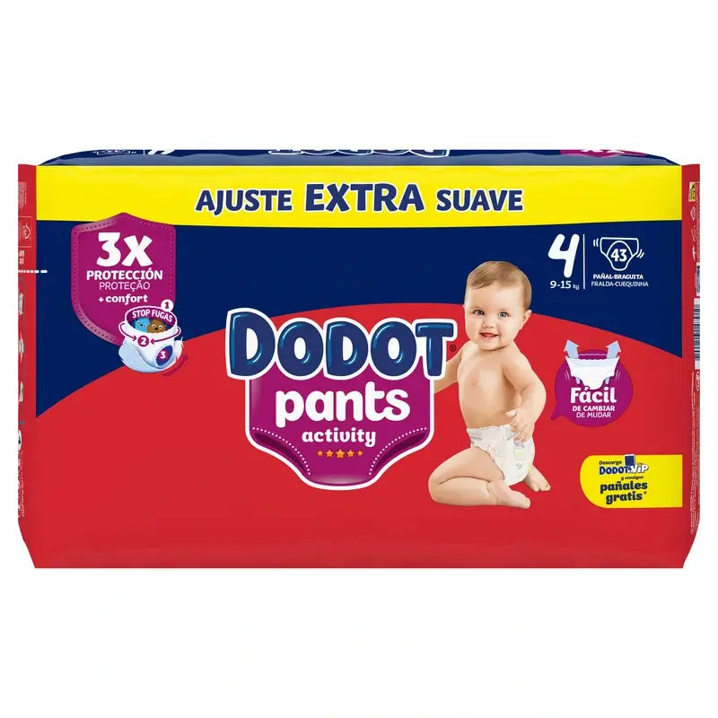 Dodot Activity Pants Taglia 7 (17kg+) - 87 Pannolini-Mutandine Con Barriera STOP Perdite, Protezione 360° Fino A 12 Ore, Morbidezza Piuma