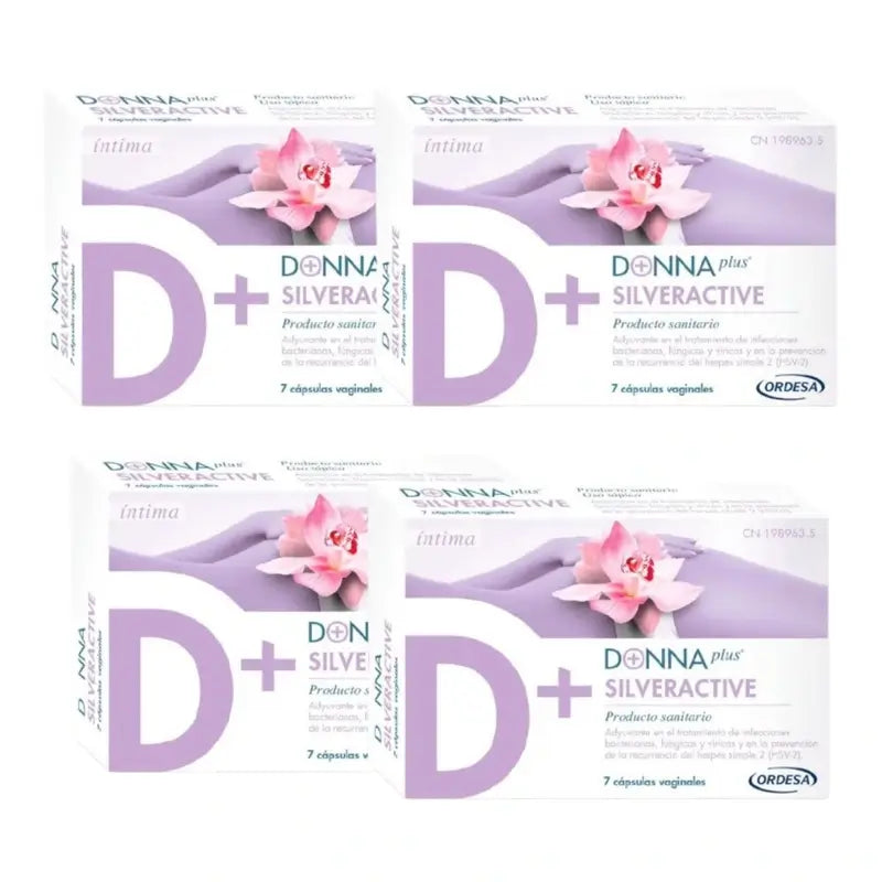 Donnaplus Silveractive Pack 4 x 7 Cápsulas Vaginais