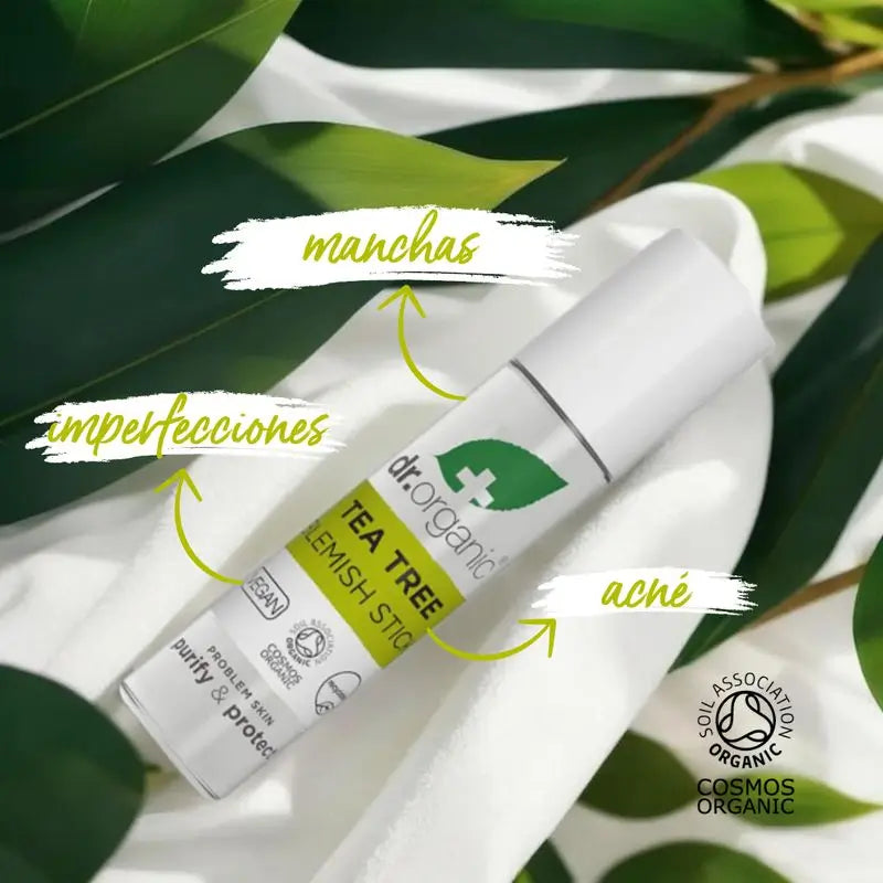 Dr. Organic Tea Tree Stick Para Espinhas E Imperfeições Pele Acneica Ou Oleosa, 8 g