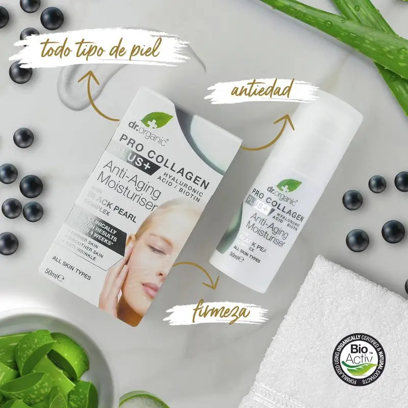 Dr.Organic Procollagen Creme Facial Anti-Envelhecimento - Todos os Tipos de Pele, 50 ml