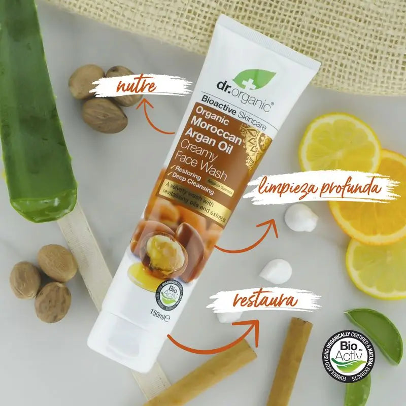 Dr. Organic Facial Cleanser Pele Normal-Seca Argan 150Ml