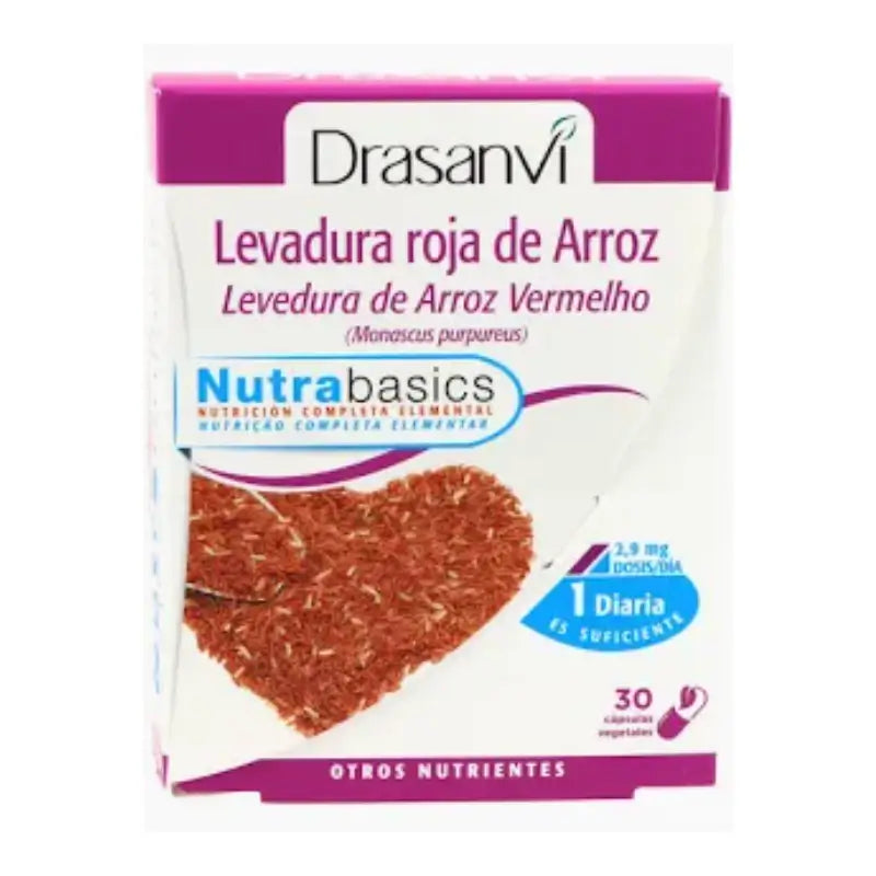 Drasanvi Levedura Vermelha de Arroz (2,9Mg Monacolina K) Nutrabasic, 30 Cápsulas