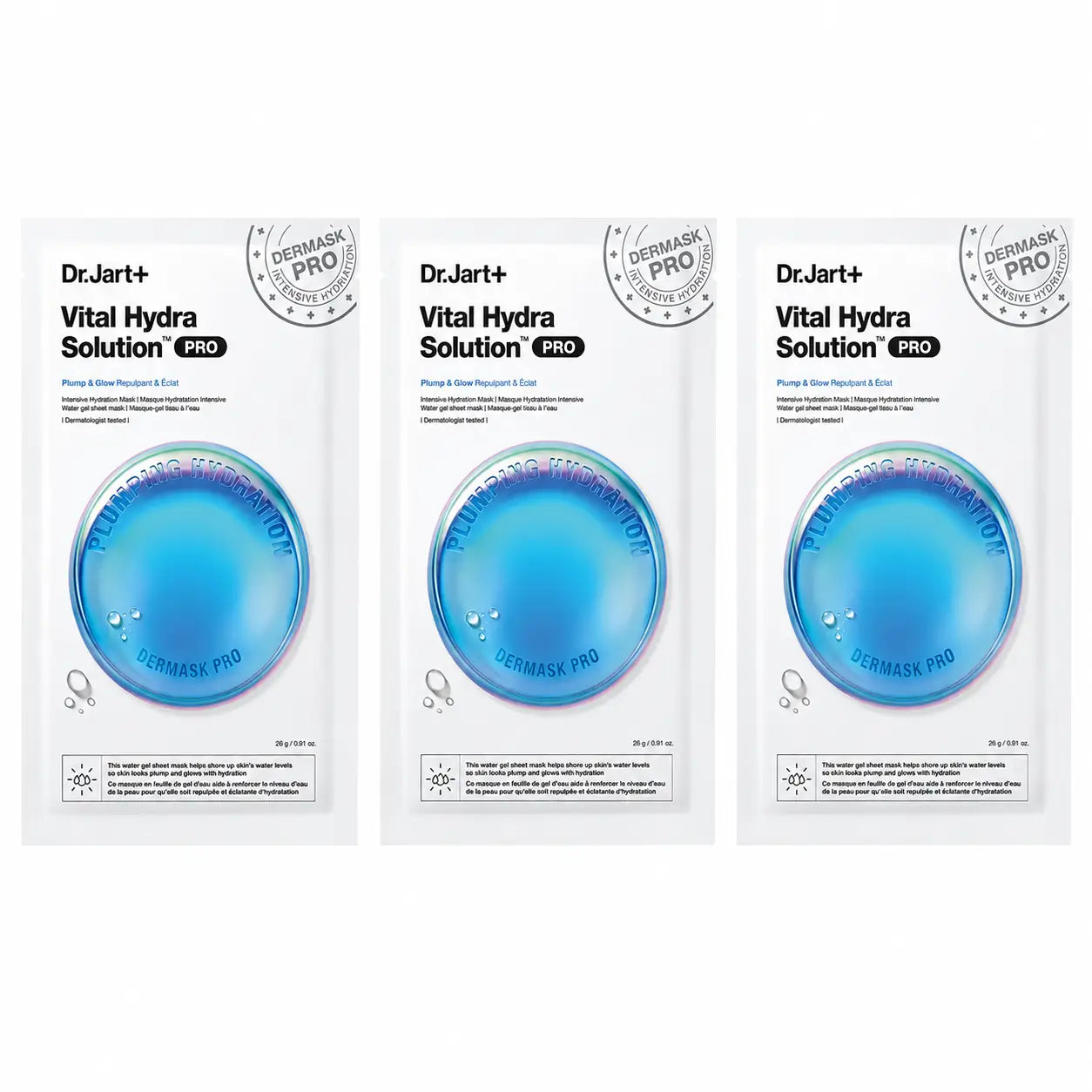 Dr.Jart+ Dermask Vital Hydra Solution Pro Máscara Facial Hidratante, 26 Gr , embalagem 3