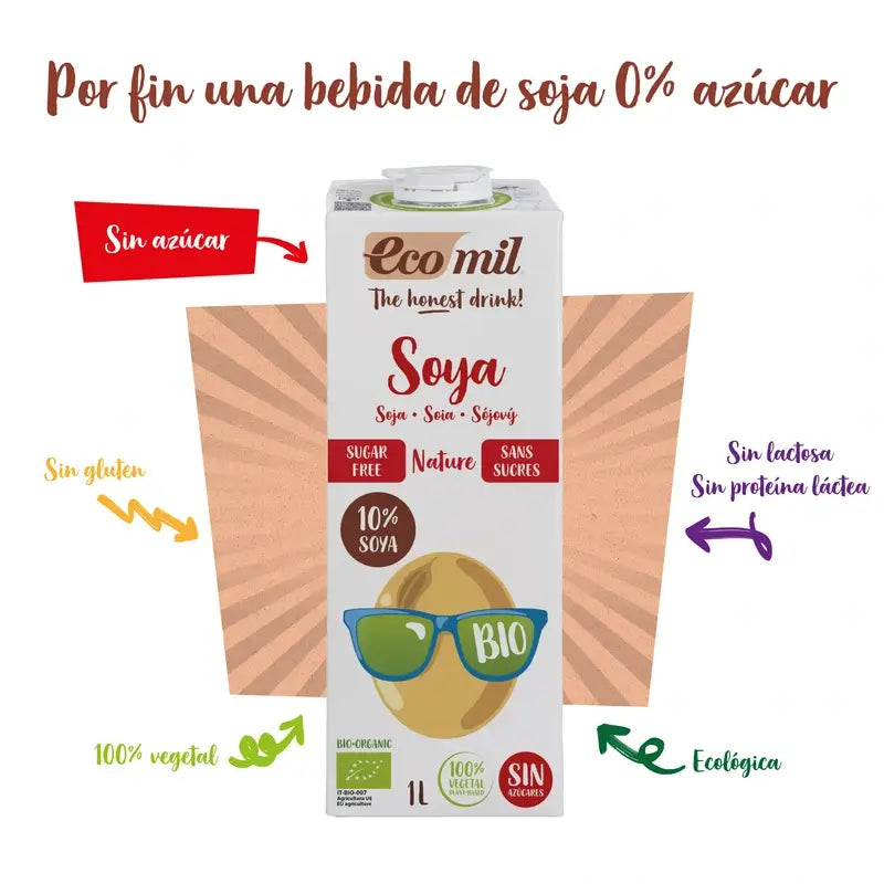 Ecomil Bebidas Vegetais Soja Biológica, 1 litro