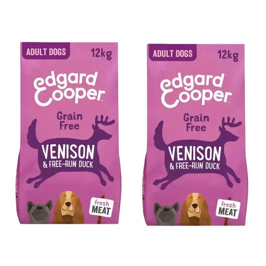 Edgard & Cooper Dog Food 12Kg Carne de veado, embalagem de 2