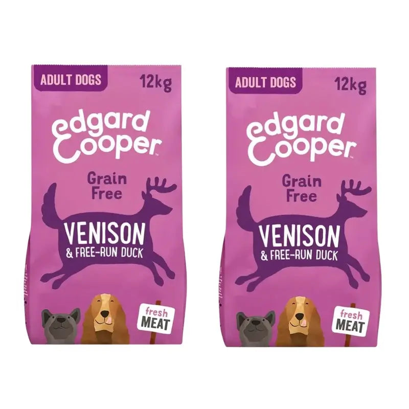 Edgard & Cooper Dog Food 12Kg Carne de veado, embalagem de 2