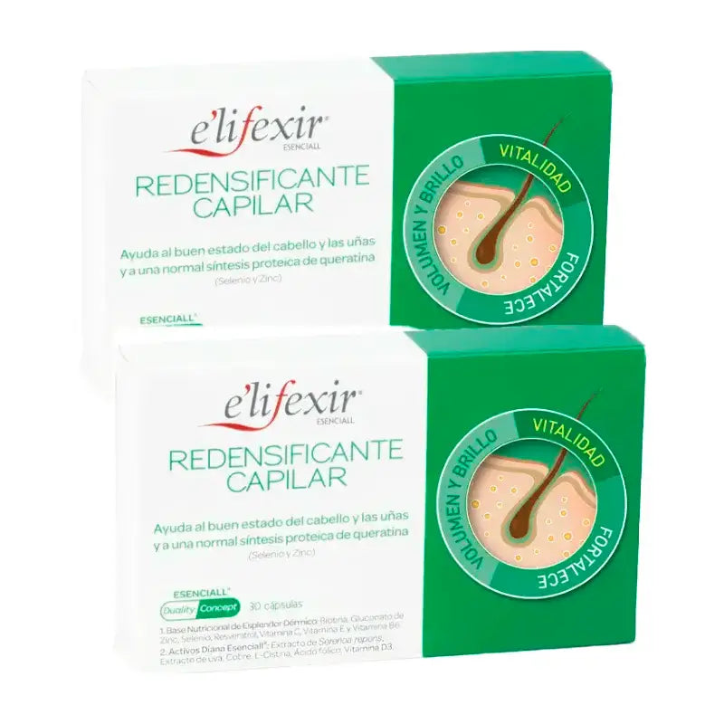 Elifexir Essentialall Redensificador e Fortificante da Queda de Cabelo, Embalagem 2 x 30 Cápsulas