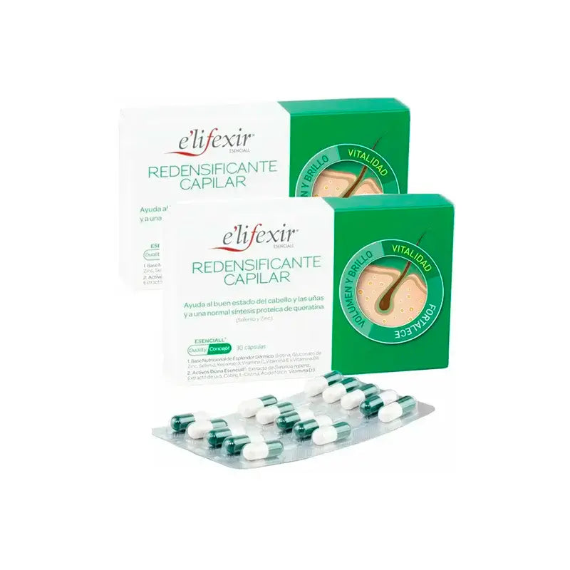 Elifexir Essentialall Redensificador e Fortificante do Cabelo Redutor da Queda de Cabelo, Embalagem 2 x 60 Cápsulas