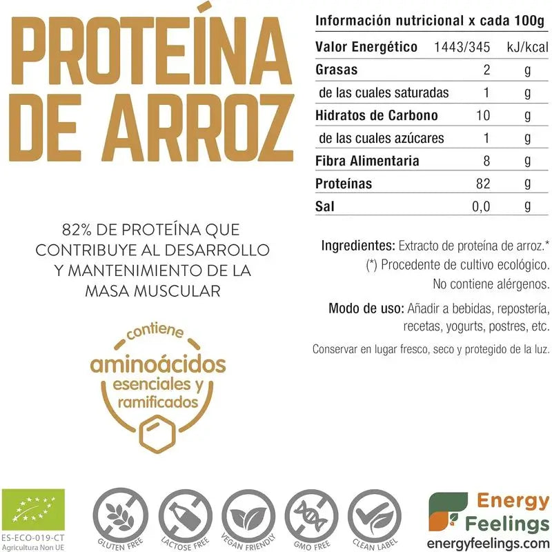 Proteína de Arroz Energy Feelings 1Kg. Eco Vegan Sg