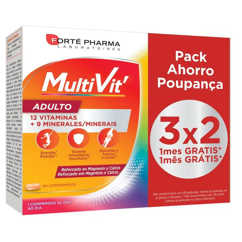 FORTE PHARMA Energy multivit adulto com 84 comprimidos