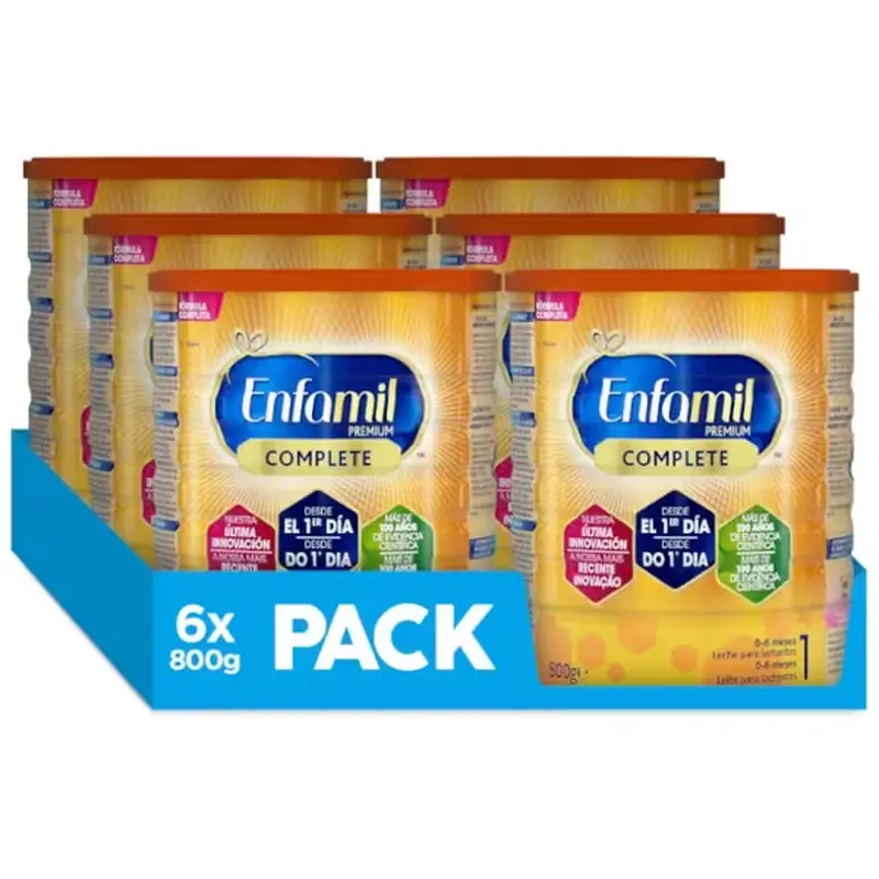 Leite de arranque Enfamil Complete 1, embalagem de 6 x 800 gr